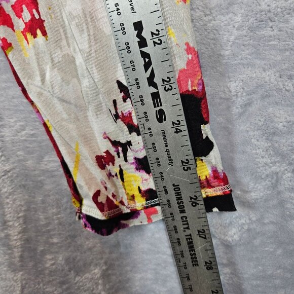 NWT Blouse Simply Vera Womens XL Colorful Asymmetrical Knit Stretch Bold Festive - Picture 6 of 13